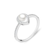 Inel argint cu perla naturala alba si pietre DiAmanti SK25216R_W-G
